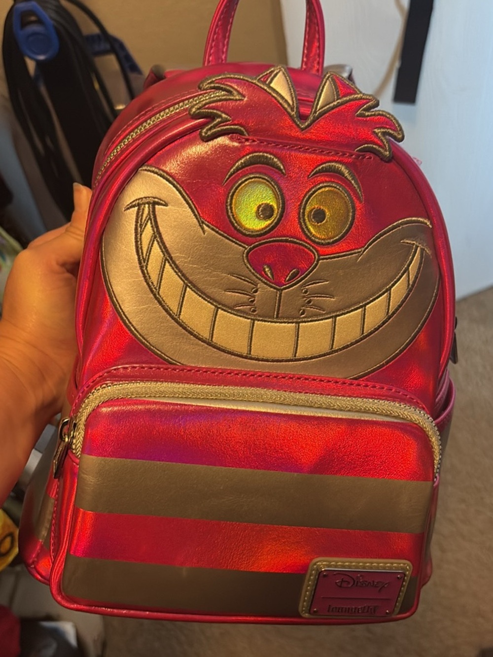 Disney Metallic Pink Cheshire Cat Mini Backpack